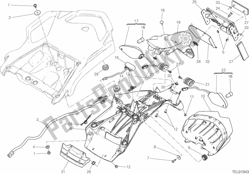 Alle onderdelen voor de Plaat Houder van de Ducati Multistrada 950 Touring USA 2018